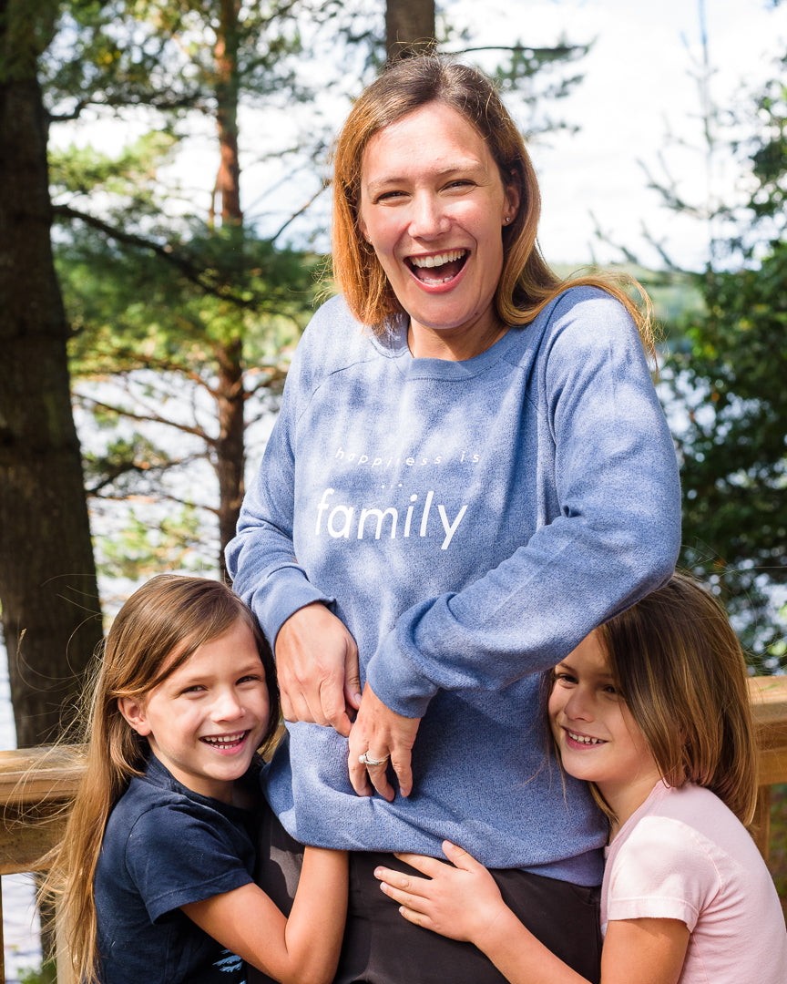 Women's Family Crew Sweatshirt, Heather Navy