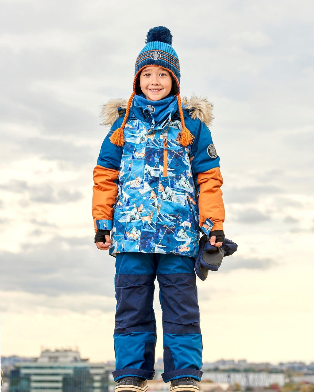 Peruvian Knit Hat Blue And Orange