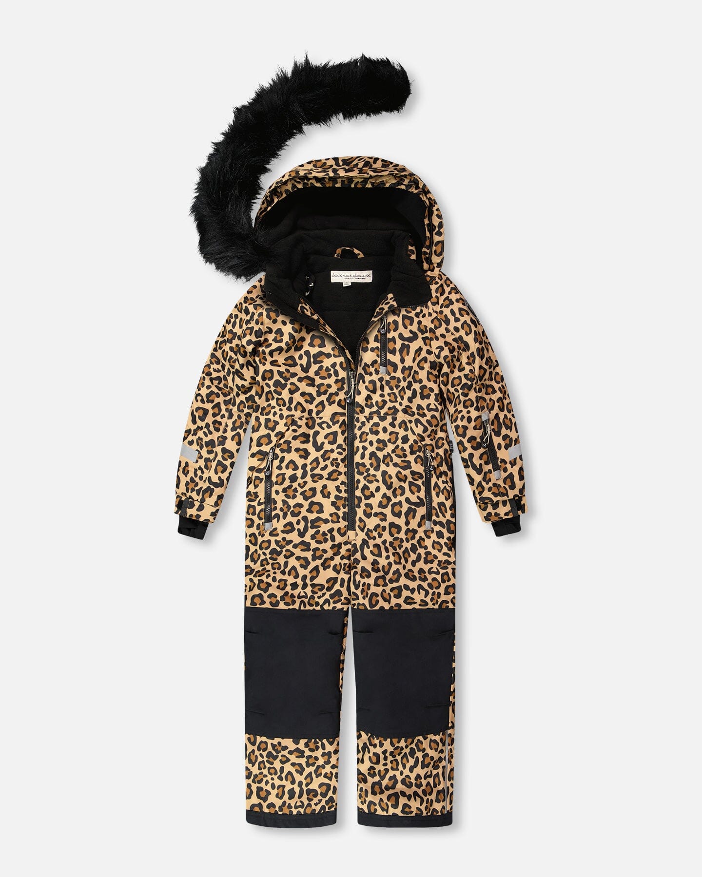 One-Piece Play Snowsuit Beige Leopard