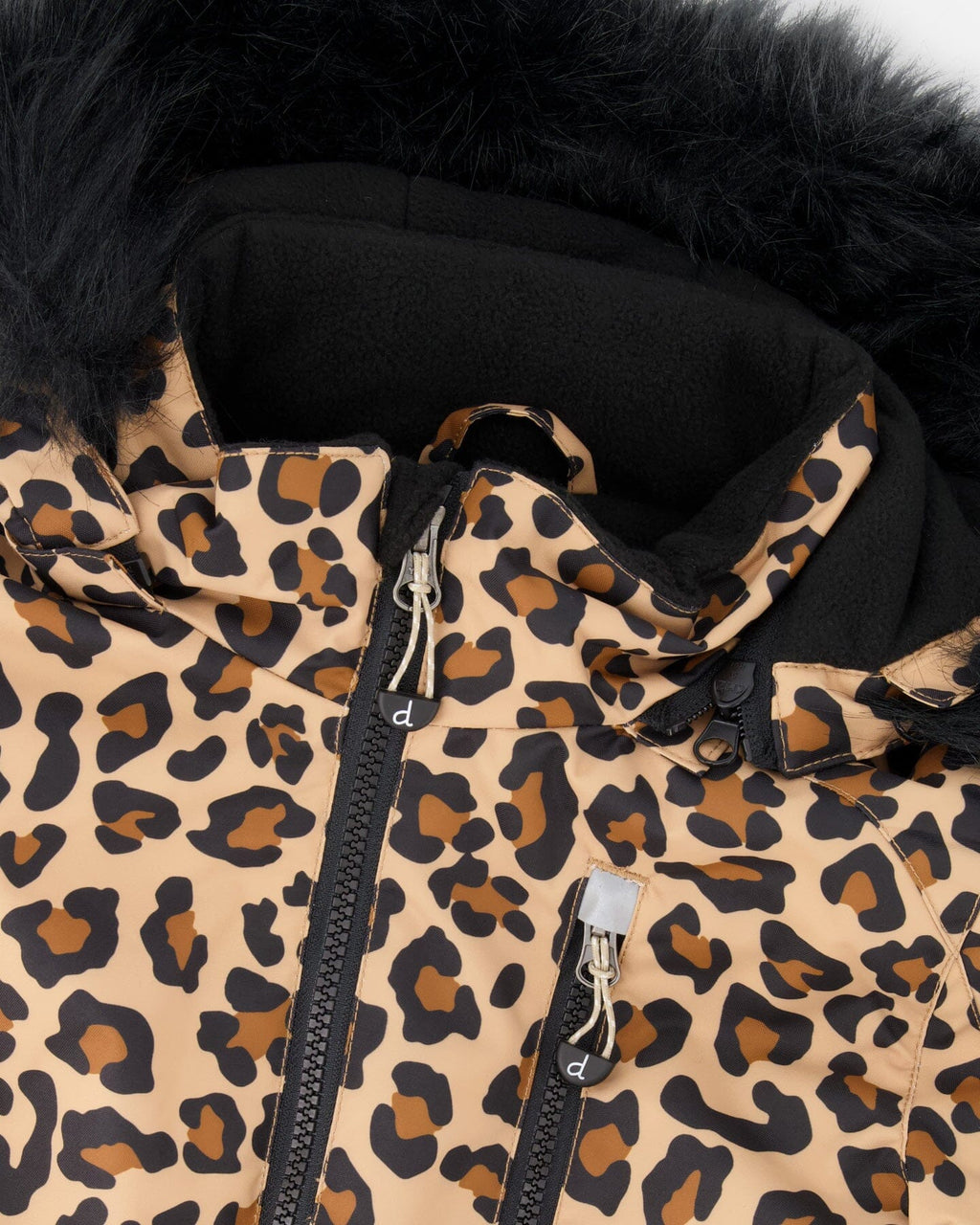 One-Piece Play Snowsuit Beige Leopard
