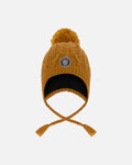 Lined Winter Hat With Pompom Brown Sugar