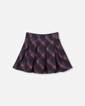 Pleated Milano Skirt Red And Navy Plaid