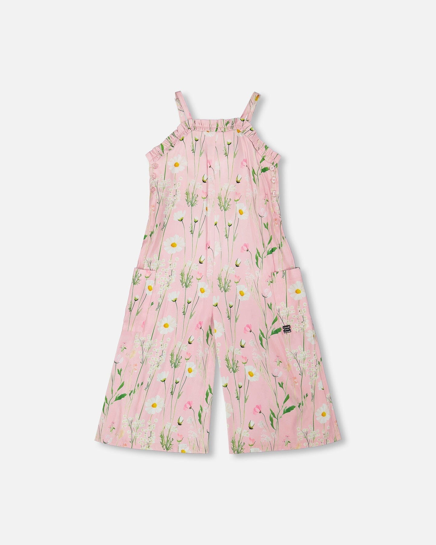 Viscose Jumpsuit Pink Printed Flowers