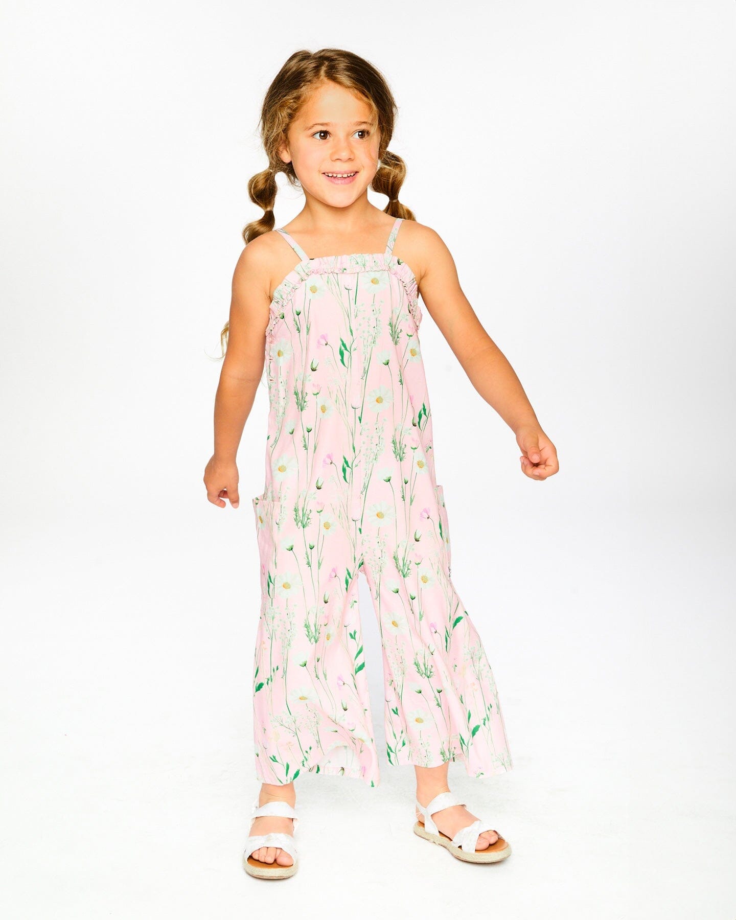 Viscose Jumpsuit Pink Printed Flowers