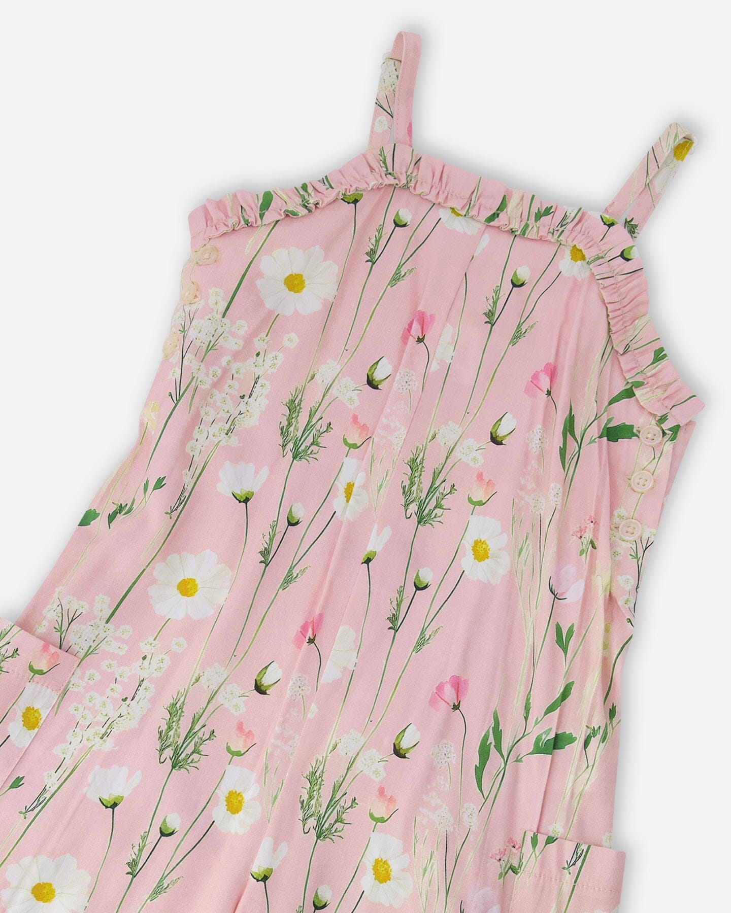 Viscose Jumpsuit Pink Printed Flowers